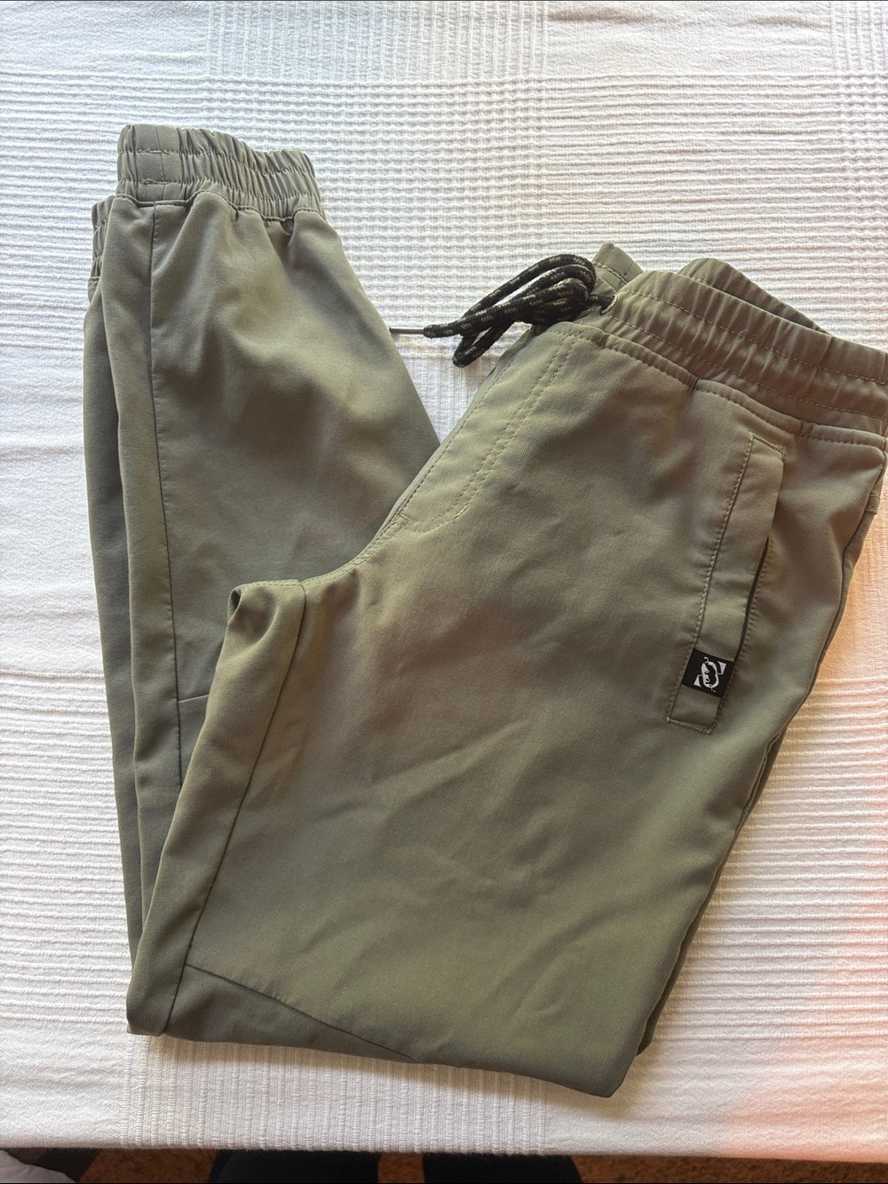 Men's Olive Green Jogger Sweatpants with Drawstring Waist